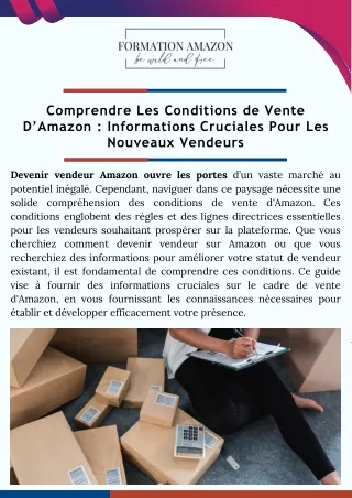 Comprendre Les Conditions de Vente D’Amazon  Informations Cruciales Pour Les Nouveaux Vendeurs