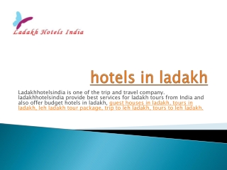 hotels in ladakh