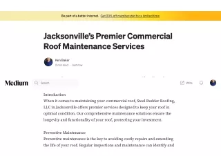 Jacksonville’s Premier Commercial Roof Maintenance Services