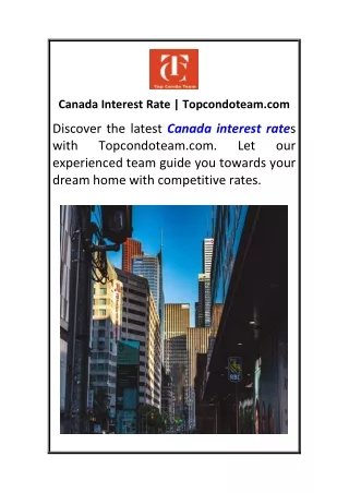 Canada Interest Rate  Topcondoteam.com