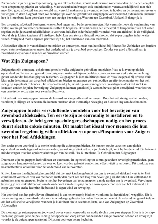 Zuignap Tips voor Zwemparadijs Afdekking Geïnstalleerd met Velcro