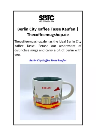 Berlin City Kaffee Tasse Kaufen  Thecoffeemugshop.de