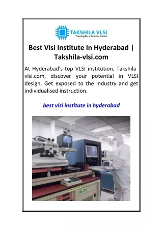 Best Vlsi Institute In Hyderabad  Takshila-vlsi.com