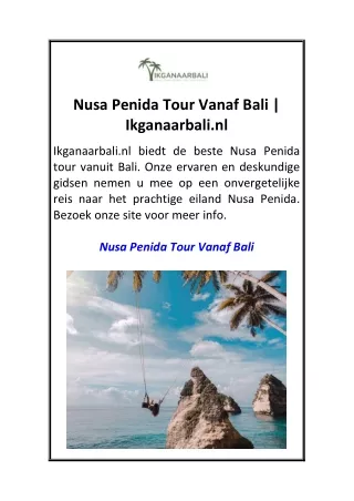 Nusa Penida Tour Vanaf Bali  Ikganaarbali.nl