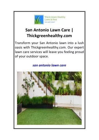 San Antonio Lawn Care  Thickgreenhealthy.com