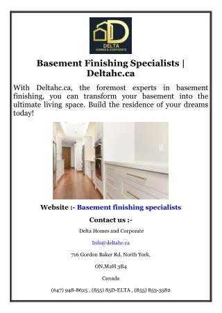 Basement Finishing Specialists  Deltahc.ca