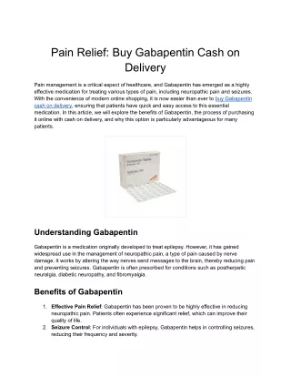 Pain Relief_ Buy Gabapentin Cash on Delivery