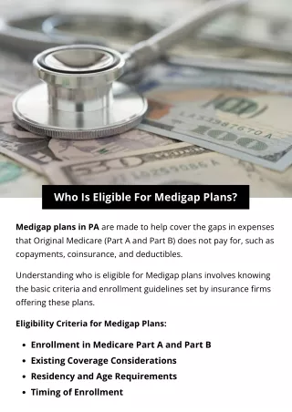 Who Is Eligible For Medigap Plans?