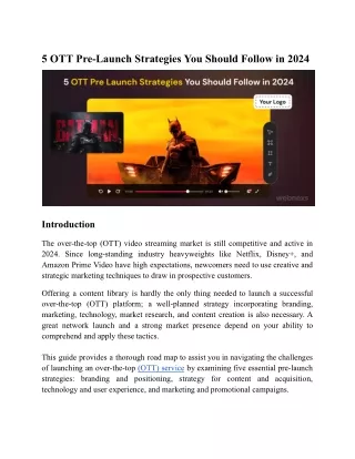 5 OTT Pre-Launch Strategies You Should Follow in 2024