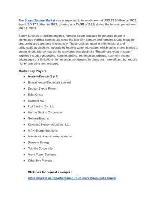 Steam Turbine Market: The Rise of High-Capacity Turbines