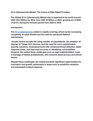 AI in Cybersecurity Market_ The Future of Safe Digital Frontiers