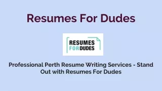 Professional Perth Resume Writing Services - Stand Out with Resumes For Dudes