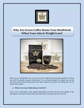 Why Are Green Coffee Beans Your Bestfriend When Your Aim Is Weight Loss