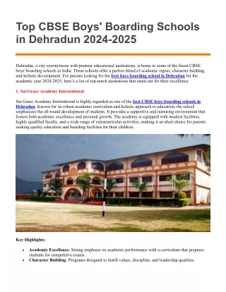 Top CBSE boys boarding school in Dehradun 2024-2025