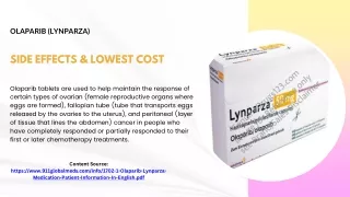 Olaparib (Lynparza) side effects & Lowest cost