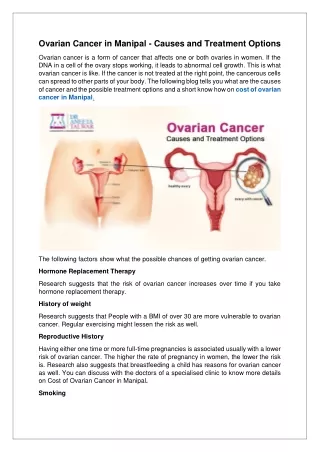Ovarian Cancer in Manipal - Causes and Treatment Options