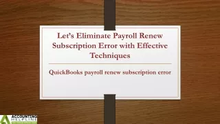 Top Fixes for QuickBooks Payroll Renew Subscription Error