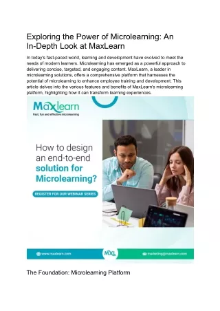 Exploring the Power of Microlearning_ An In-Depth Look at MaxLearn