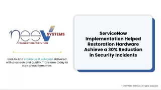 ServiceNow Implementation Helped Restoration Hardware Achieve a 30% Reduction in Security Incidents - Neev Systems Case