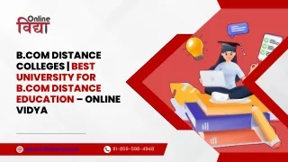 Best University for B.com Distance Education | Online Vidya