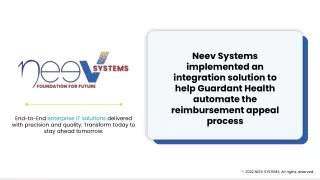 Neev Systems implemented an integration solution to help Guardant Health automate the reimbursement appeal process - Cas