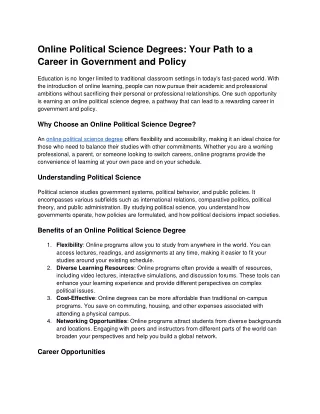 Online Political Science Degrees_ Your Path to a Career in Government and Policy