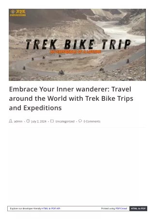 Trek Through Paradise: The Ultimate Trek bike trip Adventure