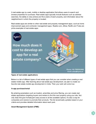 How much does it cost to develop an app for a real estate company?