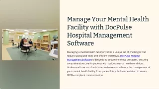 Manage Your Mental Health Facility with DocPulse Hospital Management Software