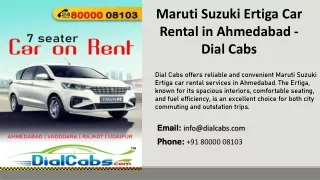 Maruti Suzuki Ertiga Car Rental in Ahmedabad