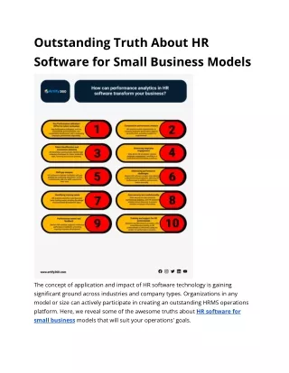 Outstanding Truth About HR Software for Small Business Models