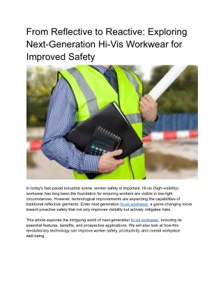 From Reflective to Reactive_ Exploring Next-Generation Hi-Vis Workwear for Improved Safety