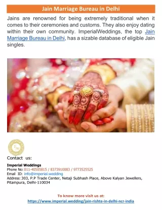 Jain Marriage Bureau in Delhi