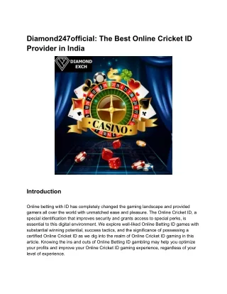 Diamond247official_ The Best Online Cricket ID Provider in India