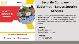 Security Company in Sabarmati - Lotuus Security Services