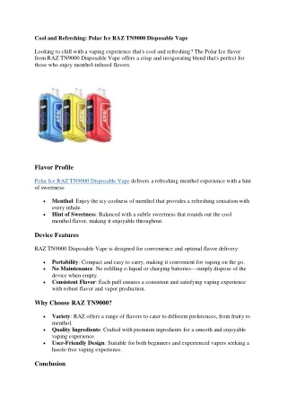 Polar Ice – RAZ TN9000 Disposable Vape