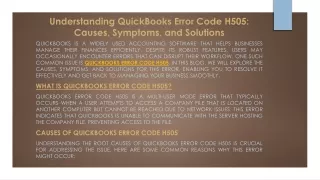 Resolving QuickBooks Error Code H505: A Comprehensive Guide