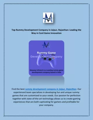 Top Rummy Development Company in Jaipur, Rajasthan