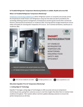 IoT-Enabled Refrigerator Temperature Monitoring in KSA