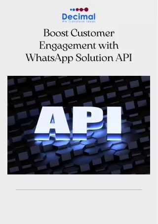 Boost Customer Engagement with WhatsApp Solution API - Decimal Technology