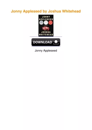 Jonny Appleseed by Joshua Whitehead