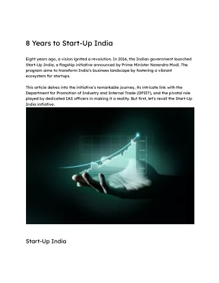 8 Years to Start-Up India