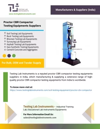 Proctor CBR Compactor Testing Equipments Suppliers