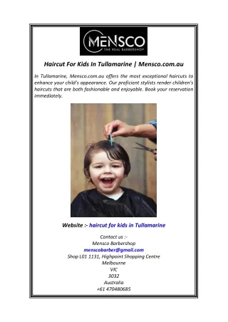 Haircut For Kids In Tullamarine  Mensco.com.au