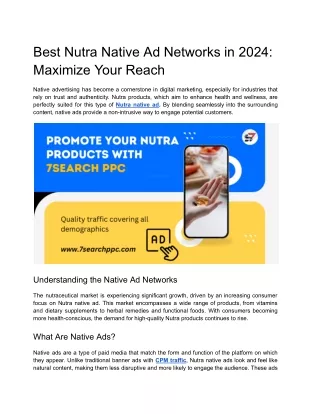 Best Nutra Native Ad Networks in 2024_ Maximize Your Reach