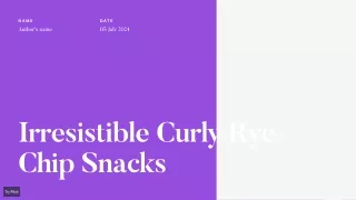 Irresistible Curly Rye Chip Snacks