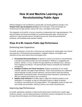 AI/ML Impact on Shopify Public Apps: An Insightful Blog