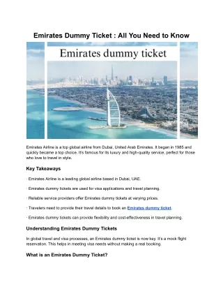 emirates dumym ticket