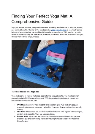 Finding Your Perfect Yoga Mat_ A Comprehensive Guide