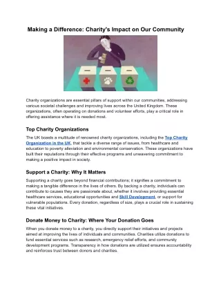 Making a Difference_ Charity's Impact on Our Community